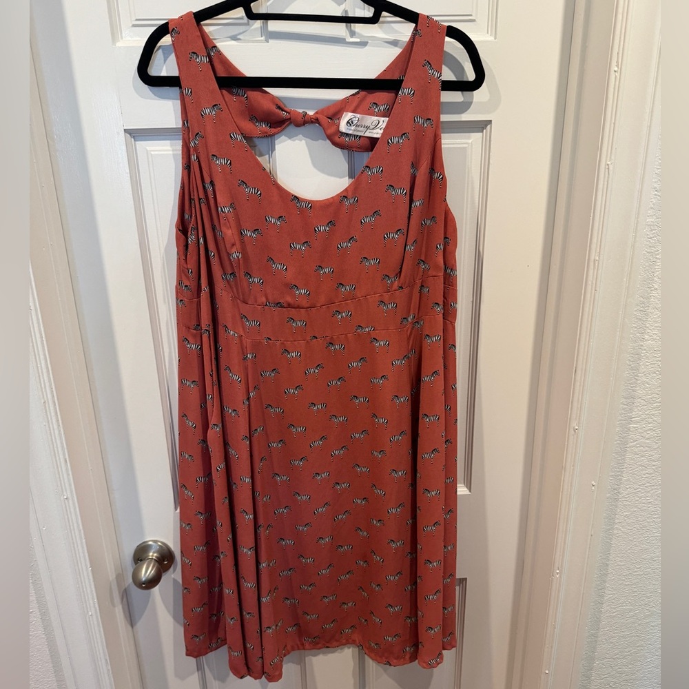 Cherry Velvet Zebra Dress
